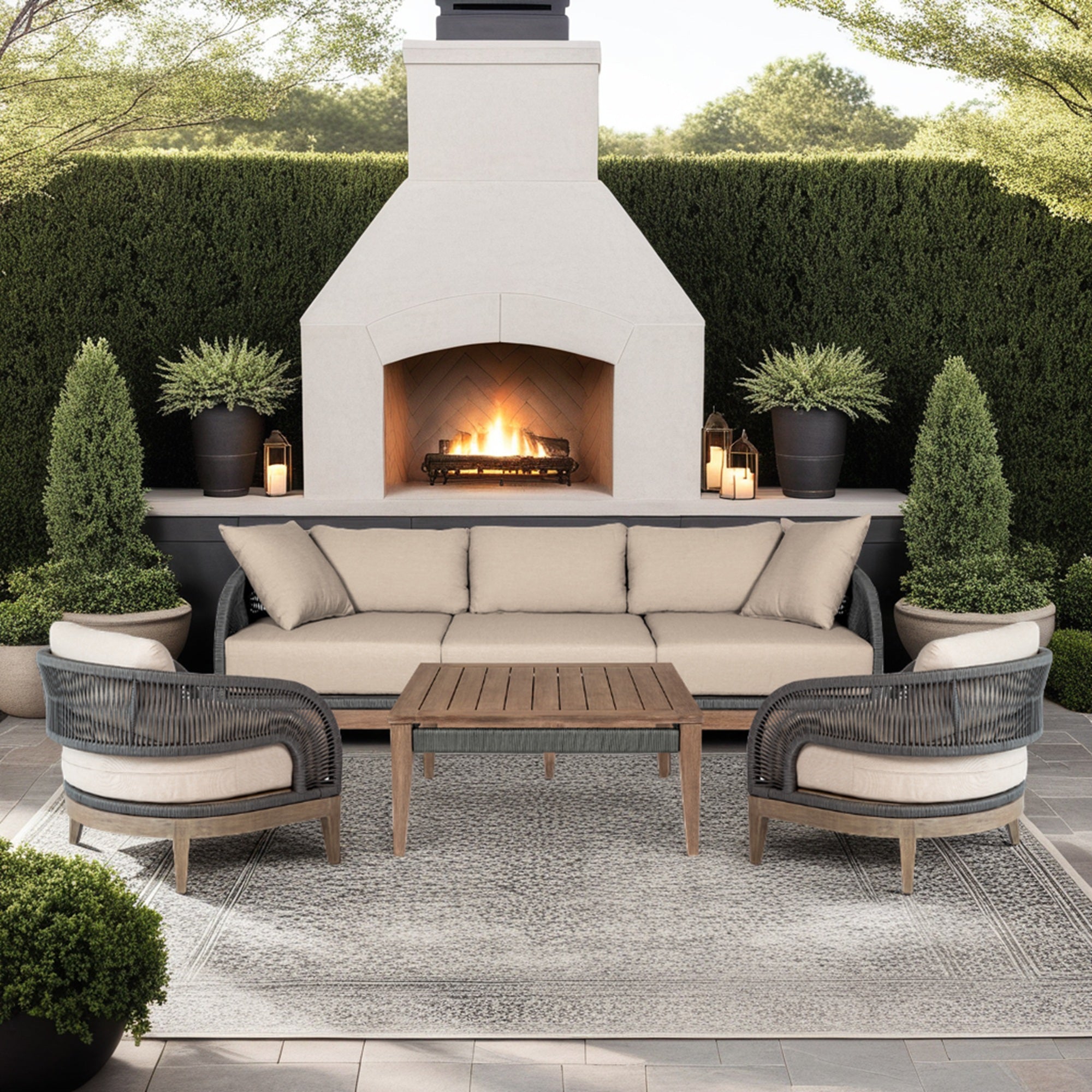 Orbit Outdoor Conversation Set – Armen Living Orbit Outdoor Conversation Set – Armen Living
