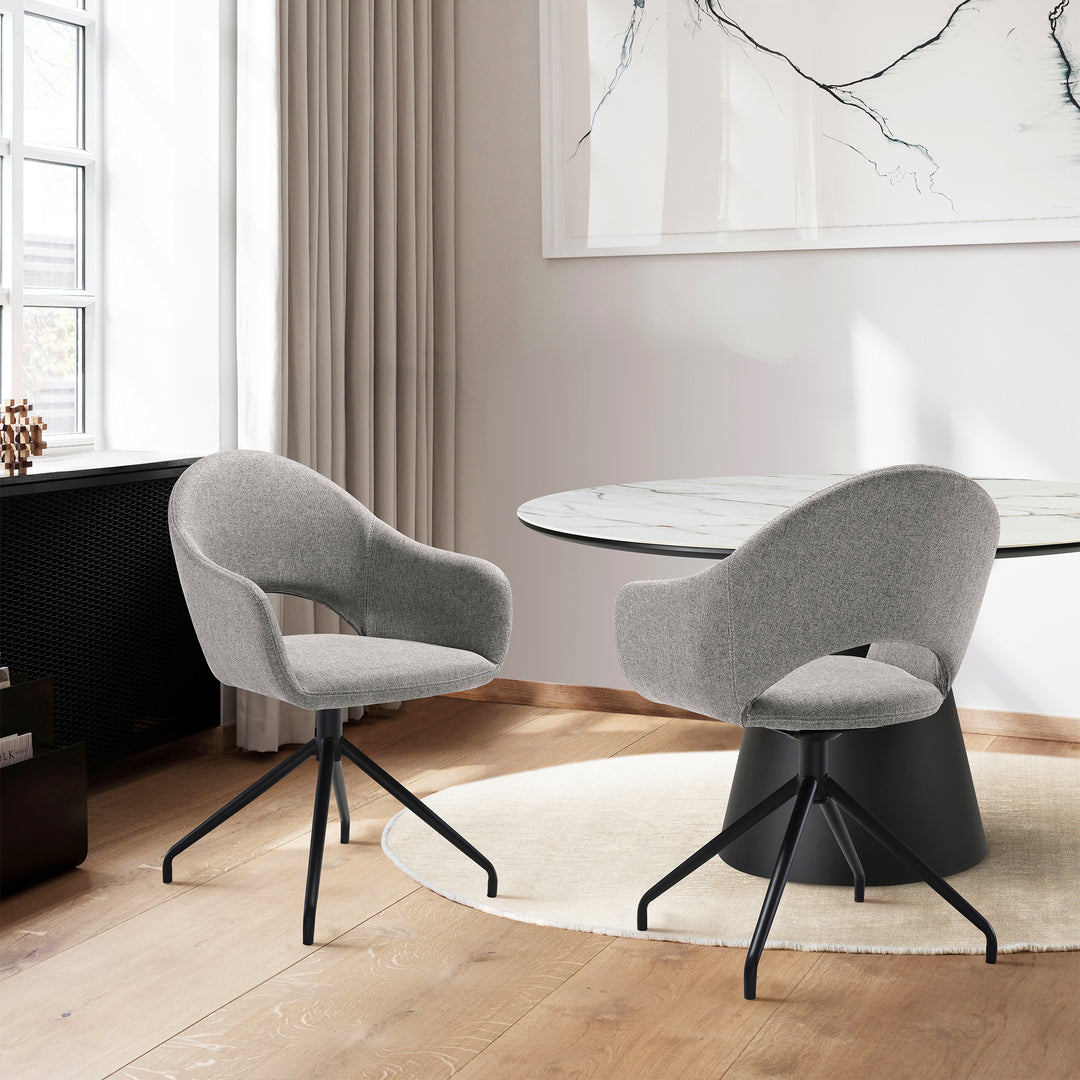 Pria Swivel Upholstered Dining Chair Set of 2