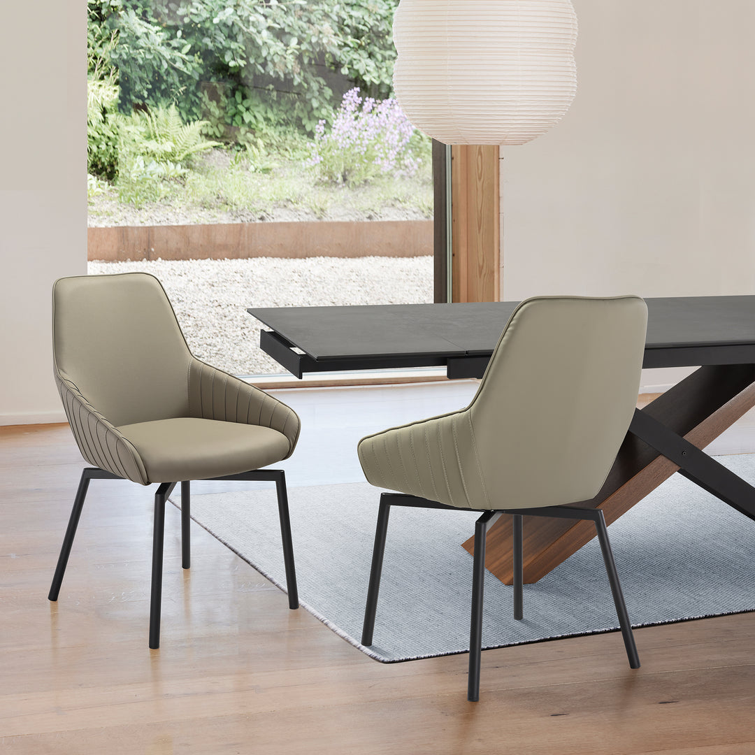 Shilo Swivel Upholstered Dining Chair Set of 2