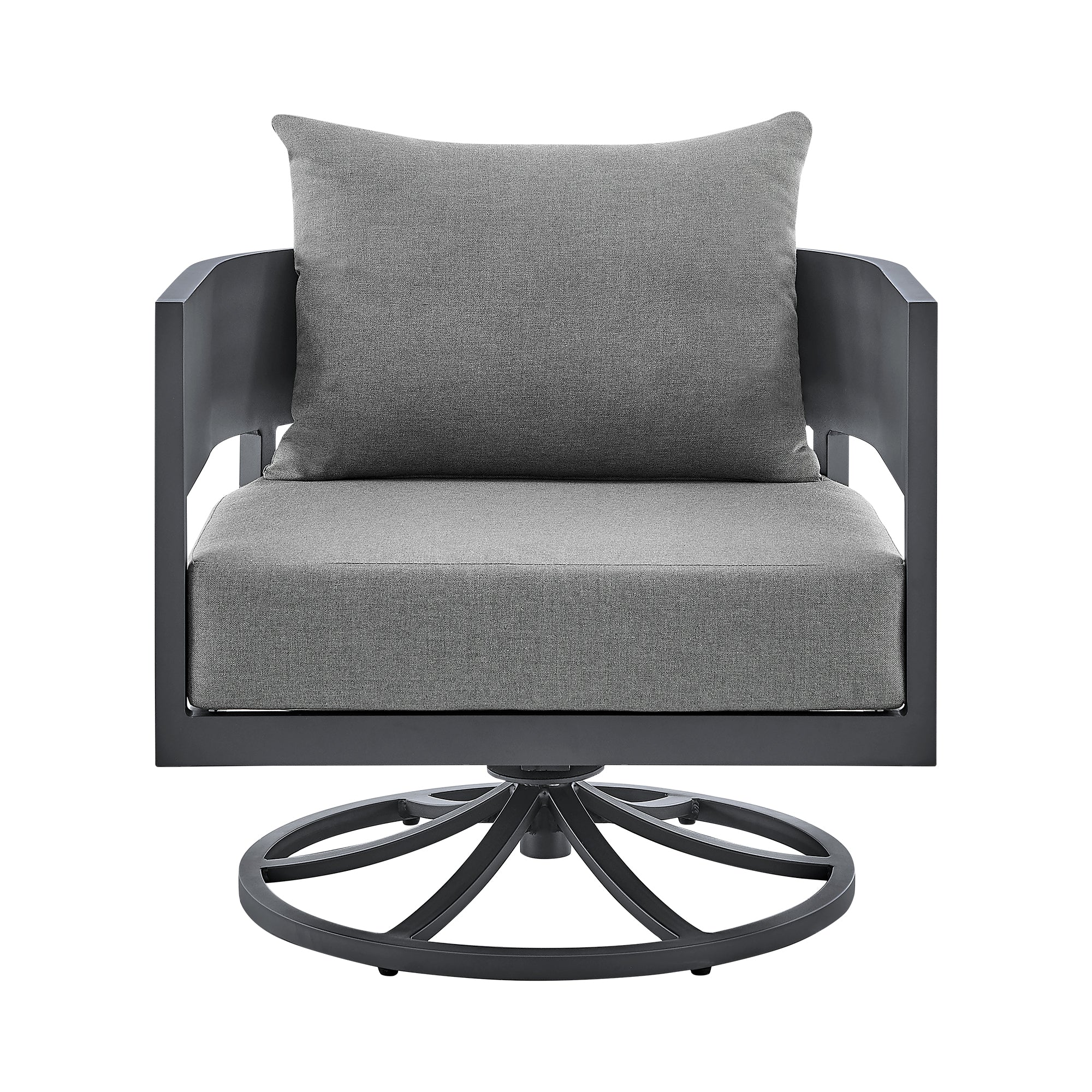 Armen Living Menorca Swivel Rocking Chair - Thumbnail 4