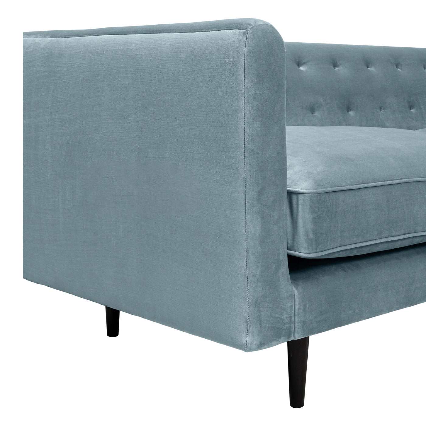 Annabelle 80" Fabric Sofa with Black Wood Legs