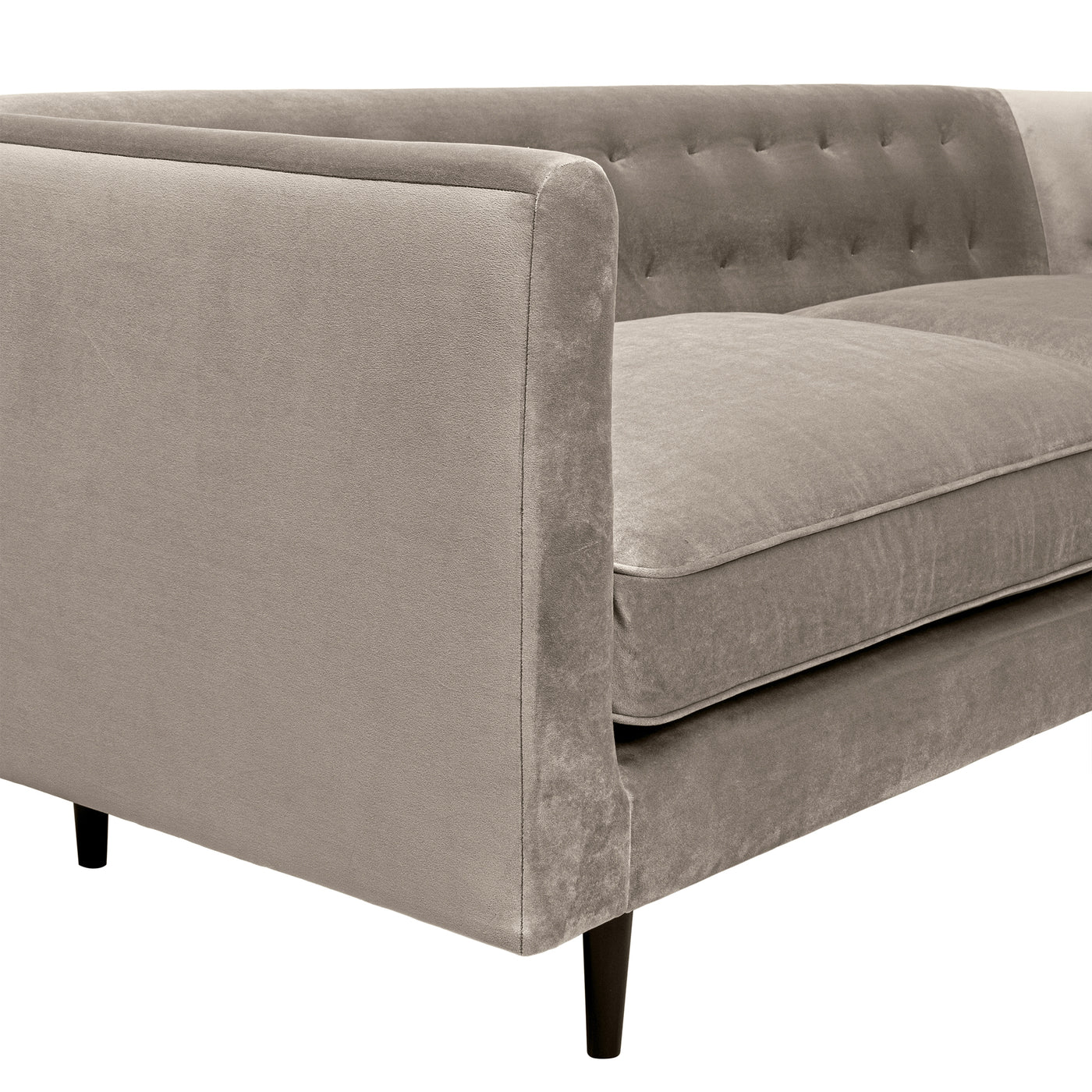 Annabelle 80" Fabric Sofa with Black Wood Legs