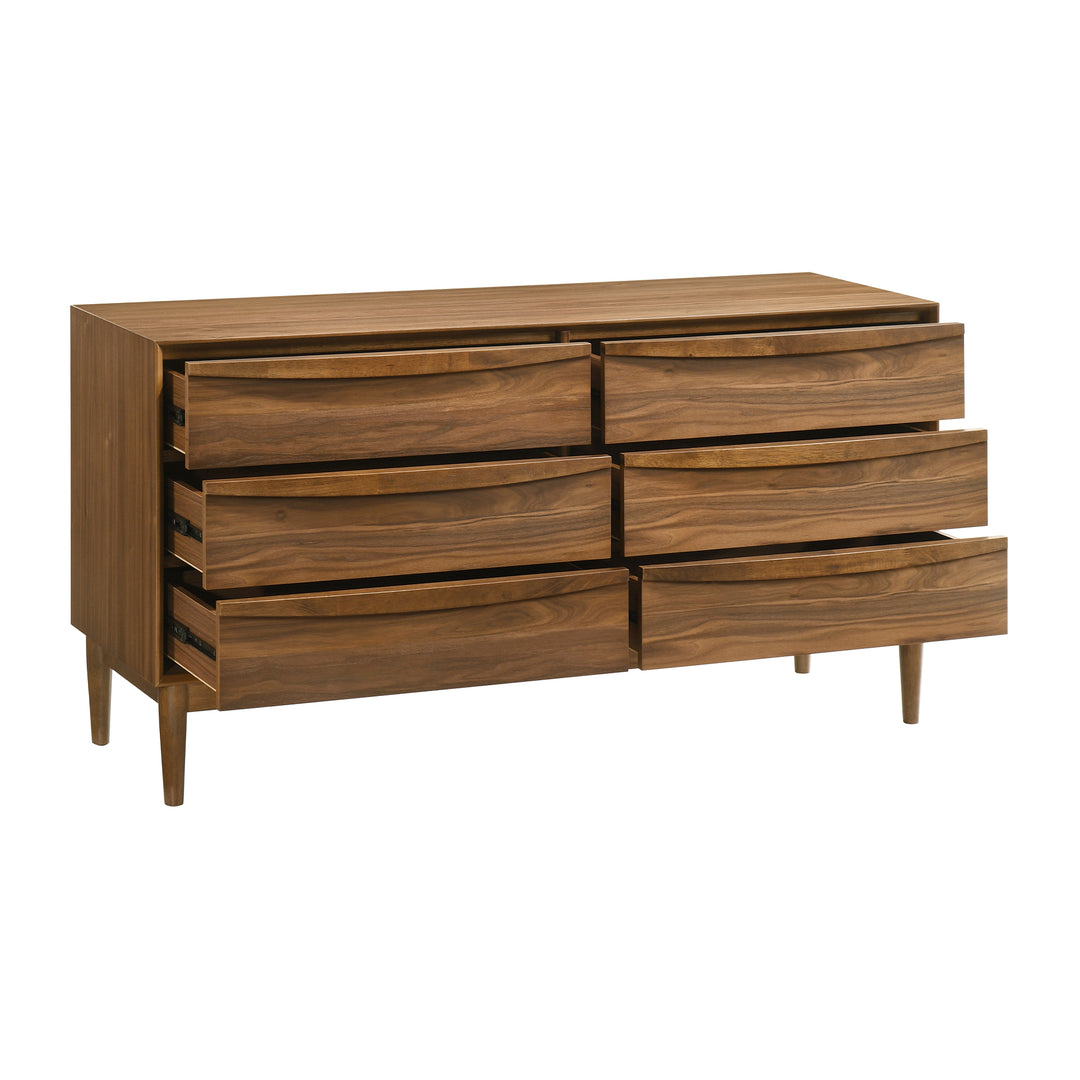 amiliya modern solid wood detailed 6-drawer dresser Wade Logan Amiliya Modern Solid Wood Detailed 6-Drawer Dresser & Reviews
