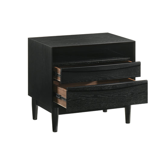 Artemio 2 Drawer Wood Nightstand with Shelf