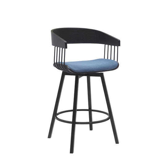 Armen Living Athena Upholstered Swivel Barstool