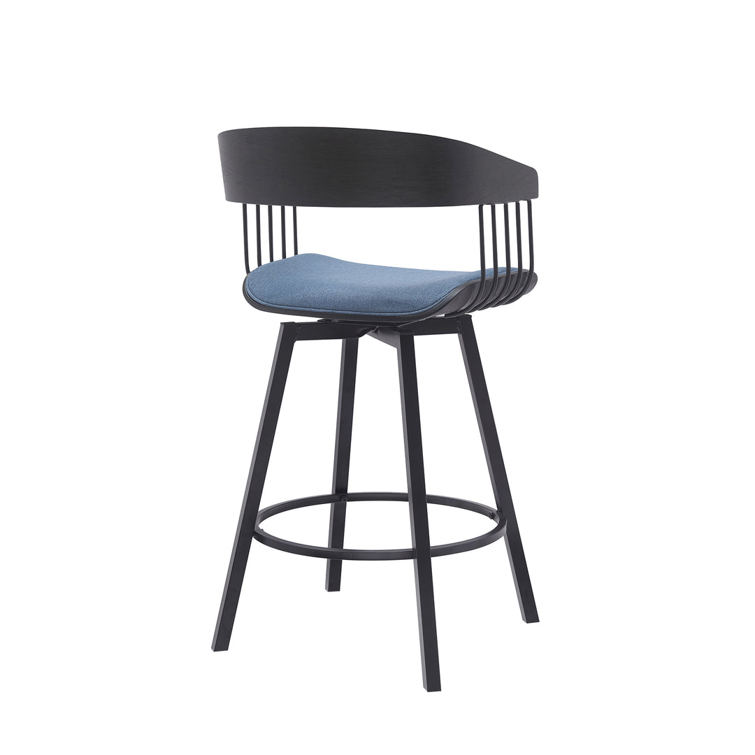 Armen Living Athena Upholstered Swivel Barstool