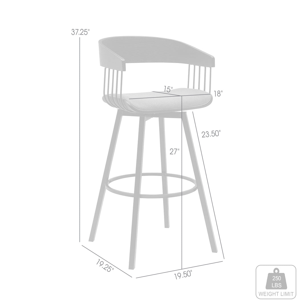 Armen Living Athena Upholstered Swivel Barstool