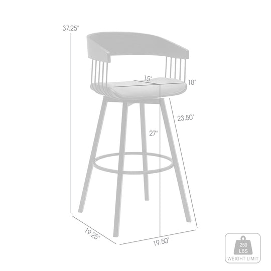 Armen Living Athena Upholstered Swivel Barstool