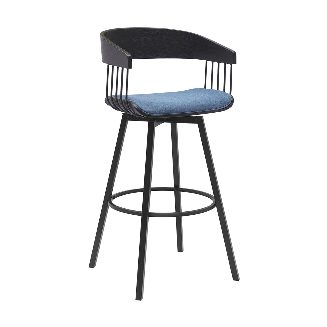 Armen Living Athena Upholstered Swivel Barstool