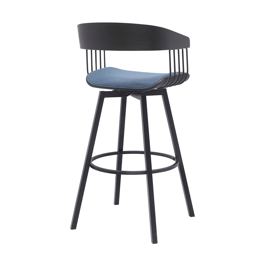 Armen Living Athena Upholstered Swivel Barstool