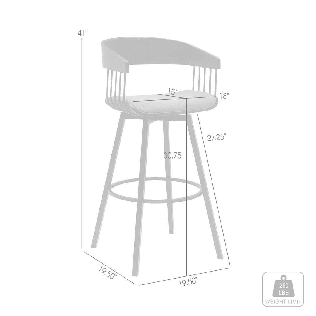 Armen Living Athena Upholstered Swivel Barstool