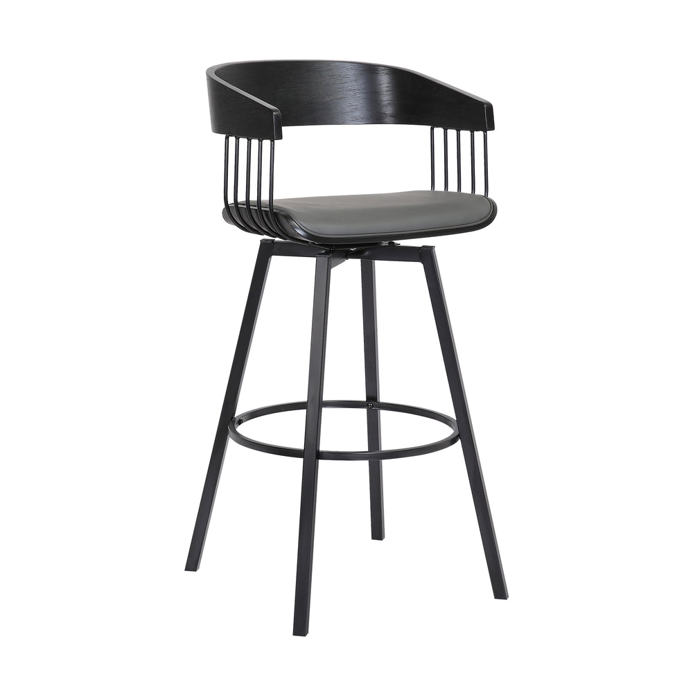 Armen Living Athena Upholstered Swivel Barstool