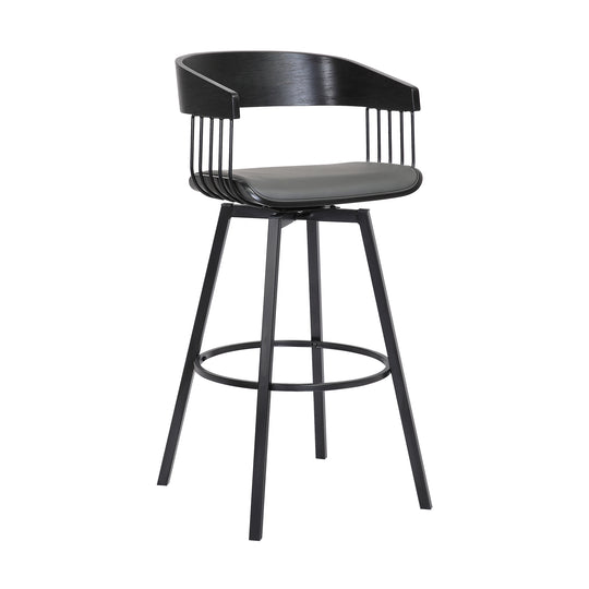 Armen Living Athena Upholstered Swivel Barstool