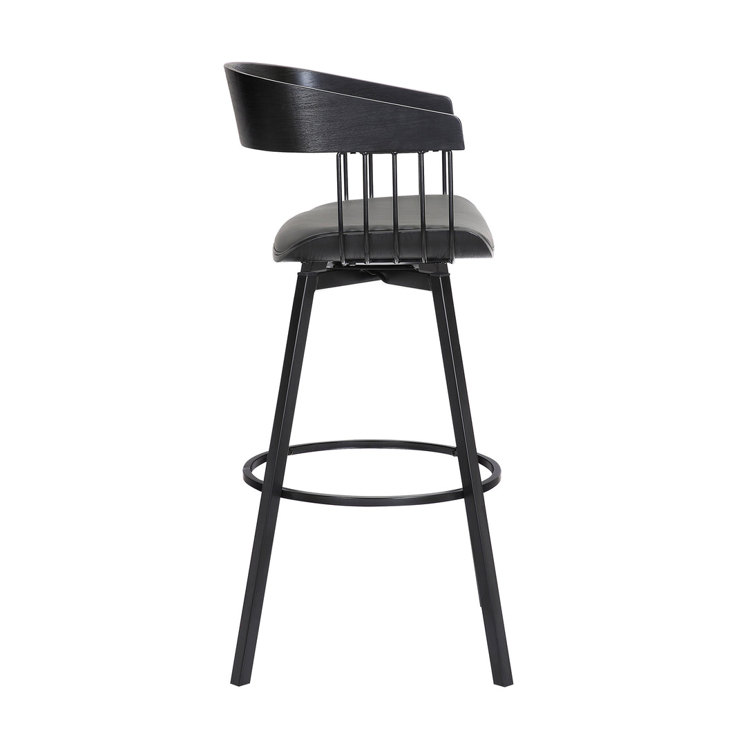 Armen Living Athena Upholstered Swivel Barstool