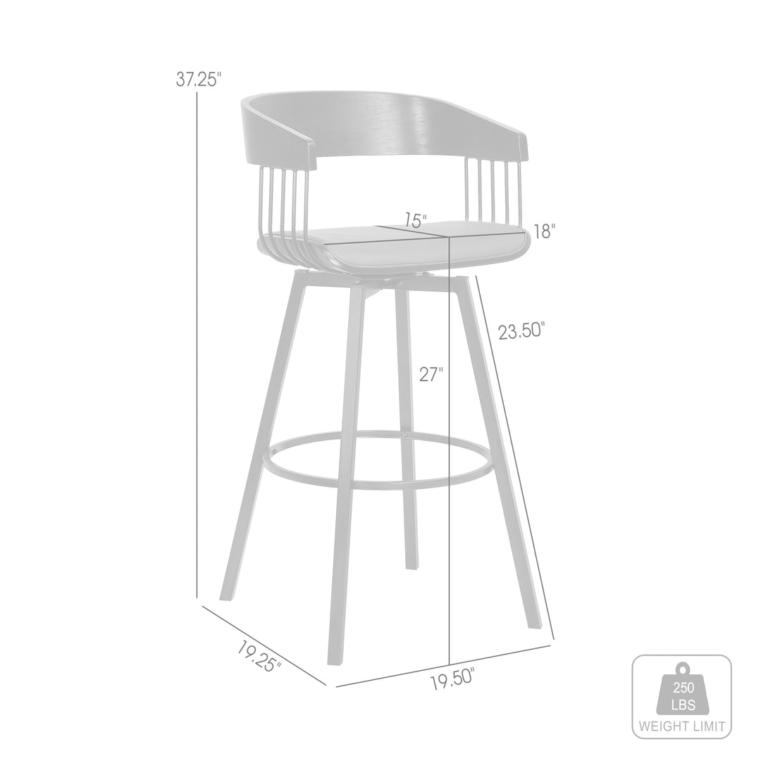Armen Living Athena Upholstered Swivel Barstool