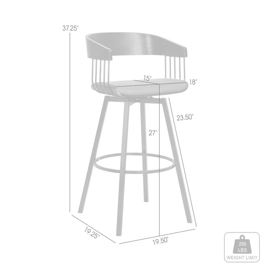 Armen Living Athena Upholstered Swivel Barstool