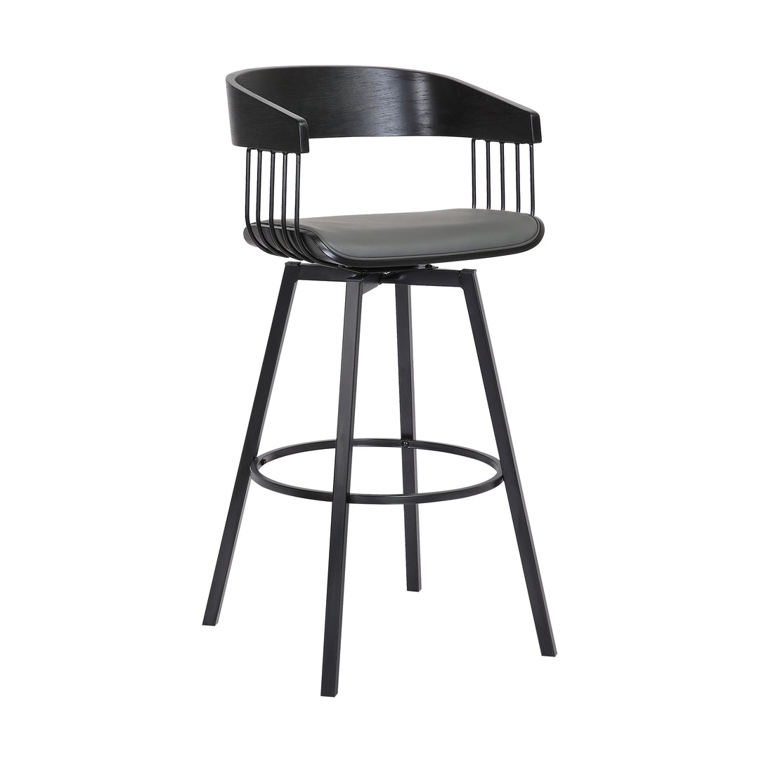 Armen Living Athena Upholstered Swivel Barstool