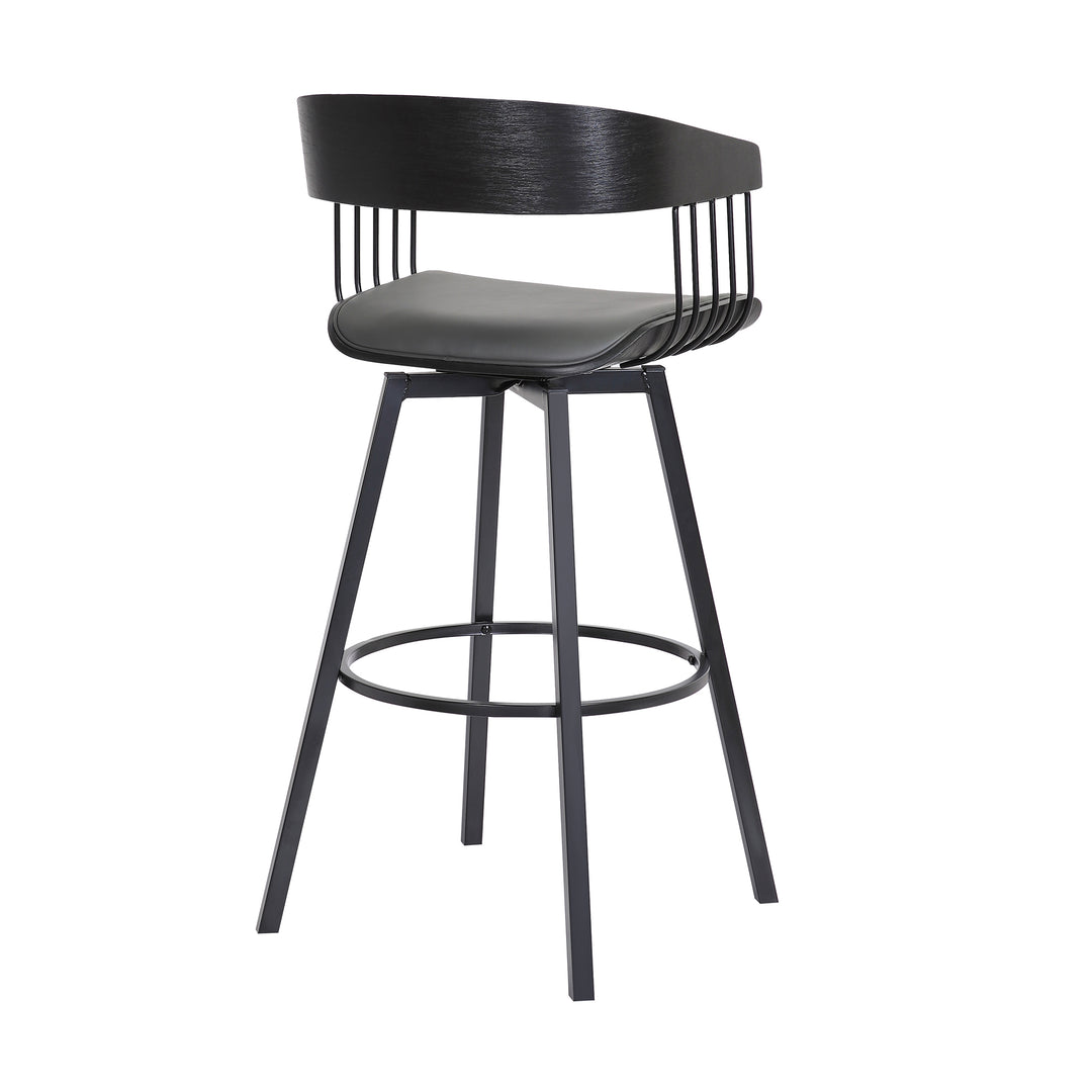Armen Living Athena Upholstered Swivel Barstool