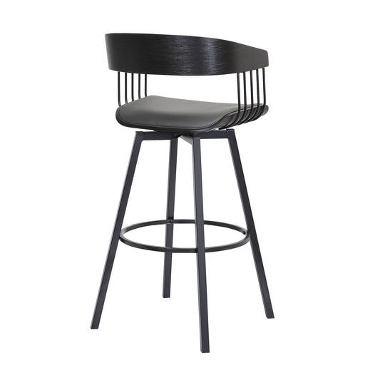 Armen Living Athena Upholstered Swivel Barstool
