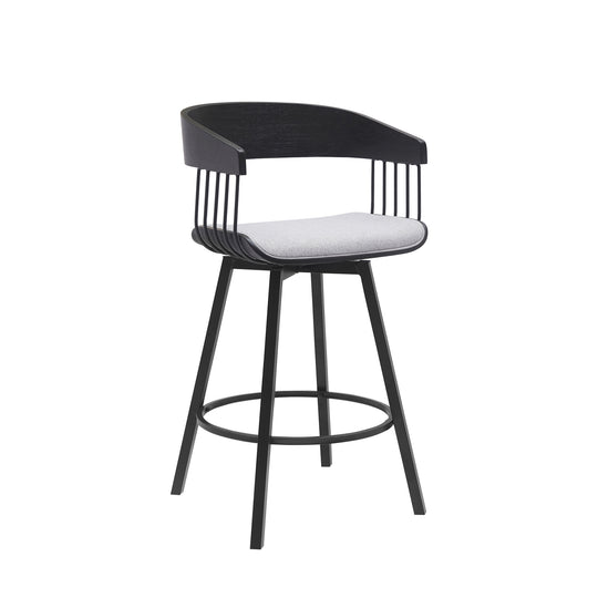 Armen Living Athena Upholstered Swivel Barstool