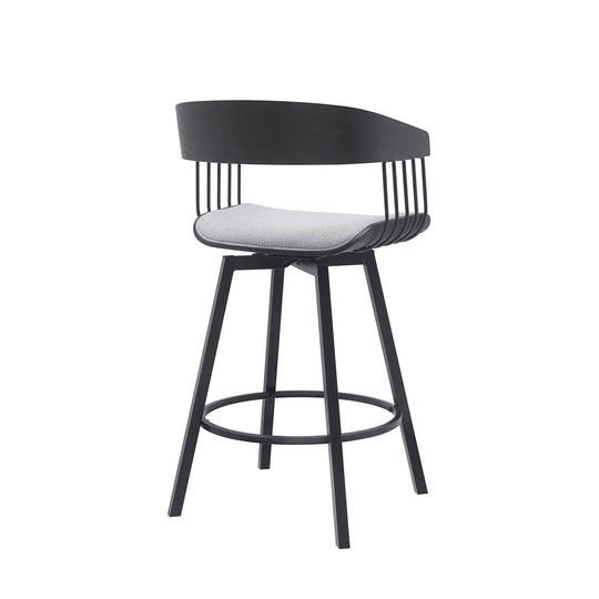 Armen Living Athena Upholstered Swivel Barstool