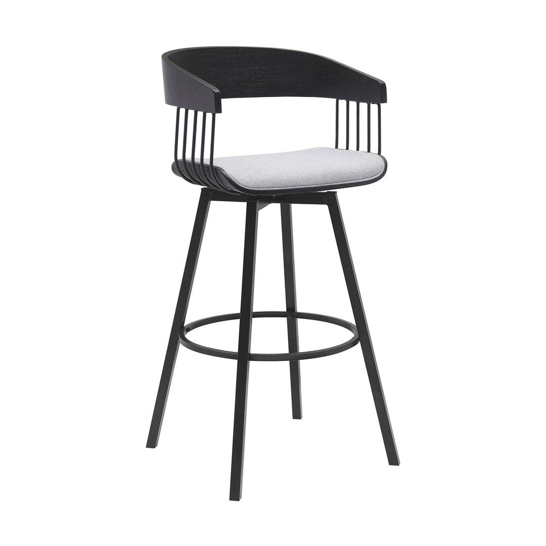 Armen Living Athena Upholstered Swivel Barstool