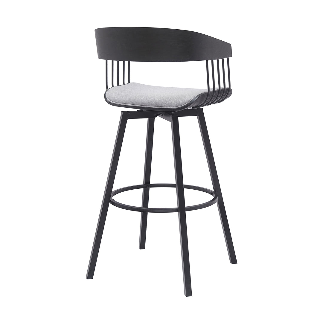 Armen Living Athena Upholstered Swivel Barstool
