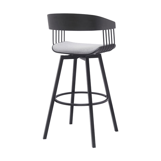 Armen Living Athena Upholstered Swivel Barstool