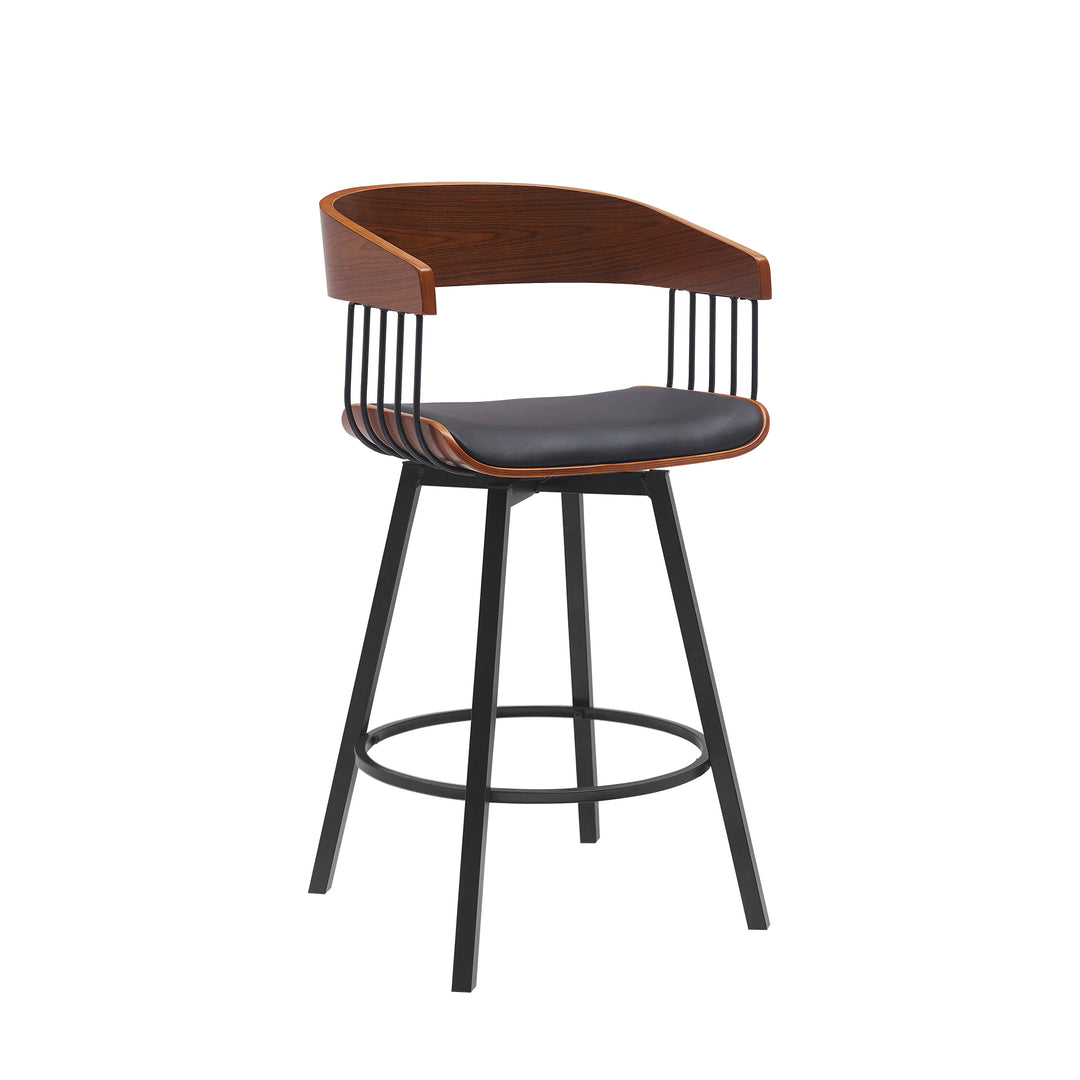 Armen Living Athena Upholstered Swivel Barstool