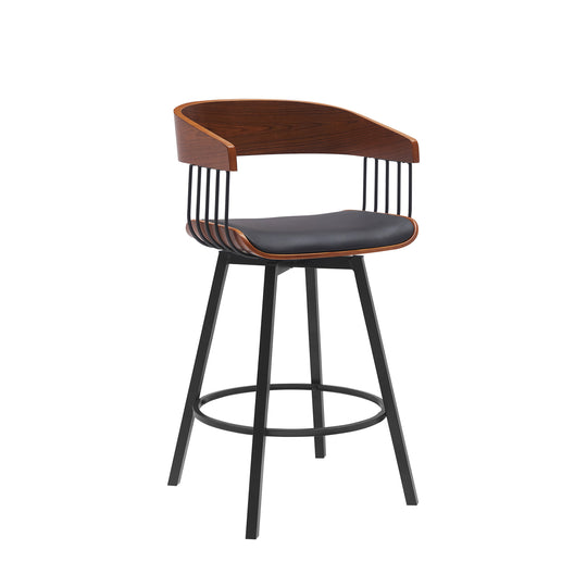 Armen Living Athena Upholstered Swivel Barstool