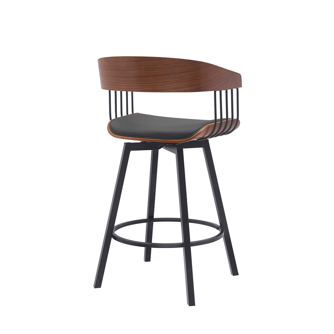 Armen Living Athena Upholstered Swivel Barstool