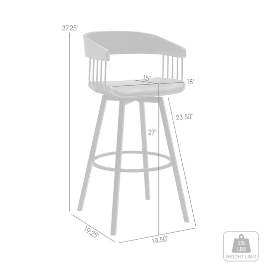 Armen Living Athena Upholstered Swivel Barstool