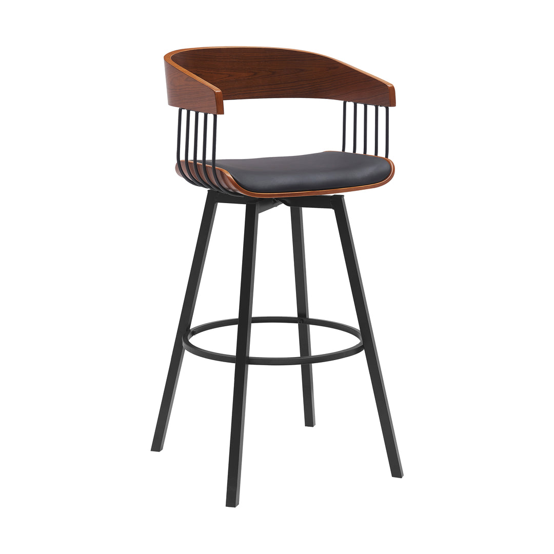 Armen Living Athena Upholstered Swivel Barstool