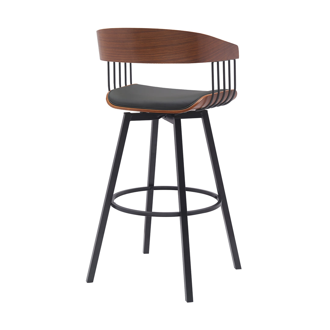Armen Living Athena Upholstered Swivel Barstool