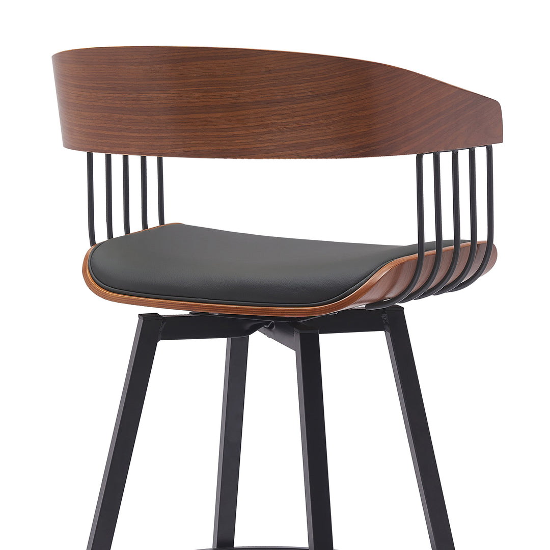 Armen Living Athena Upholstered Swivel Barstool