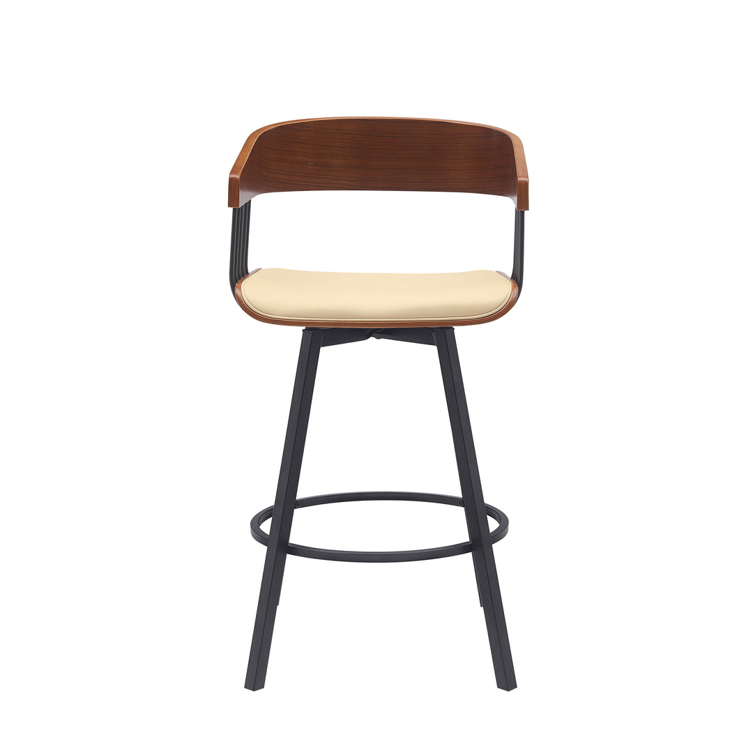 Armen Living Athena Upholstered Swivel Barstool