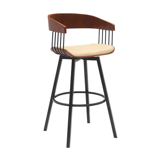 Armen Living Athena Upholstered Swivel Barstool
