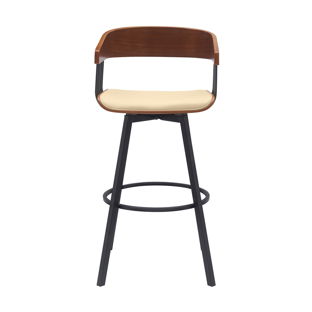 Armen Living Athena Upholstered Swivel Barstool