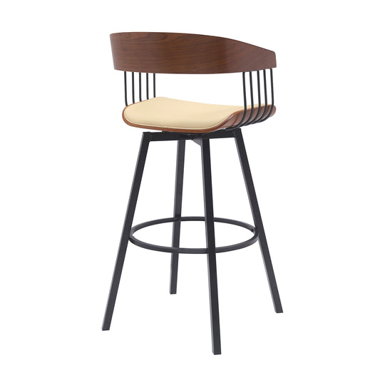 Armen Living Athena Upholstered Swivel Barstool