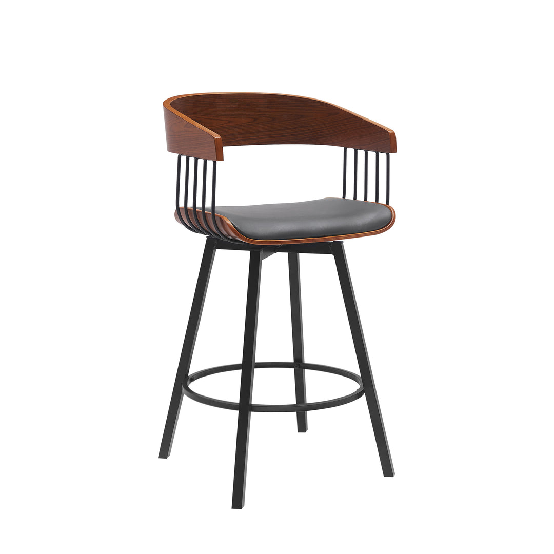 Armen Living Athena Upholstered Swivel Barstool