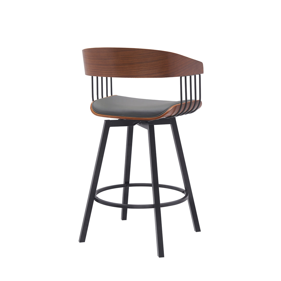 Armen Living Athena Upholstered Swivel Barstool