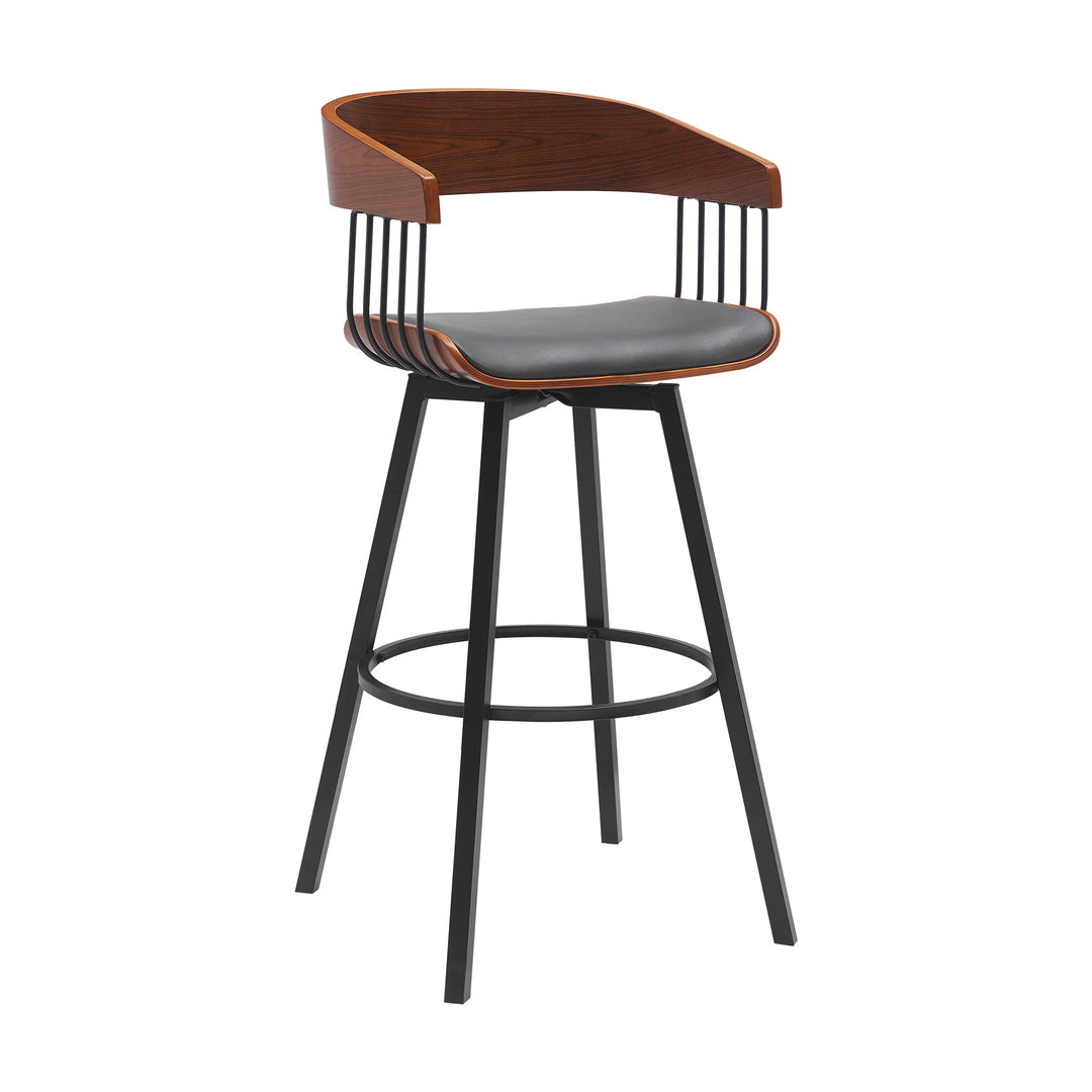 Armen Living Athena Upholstered Swivel Barstool