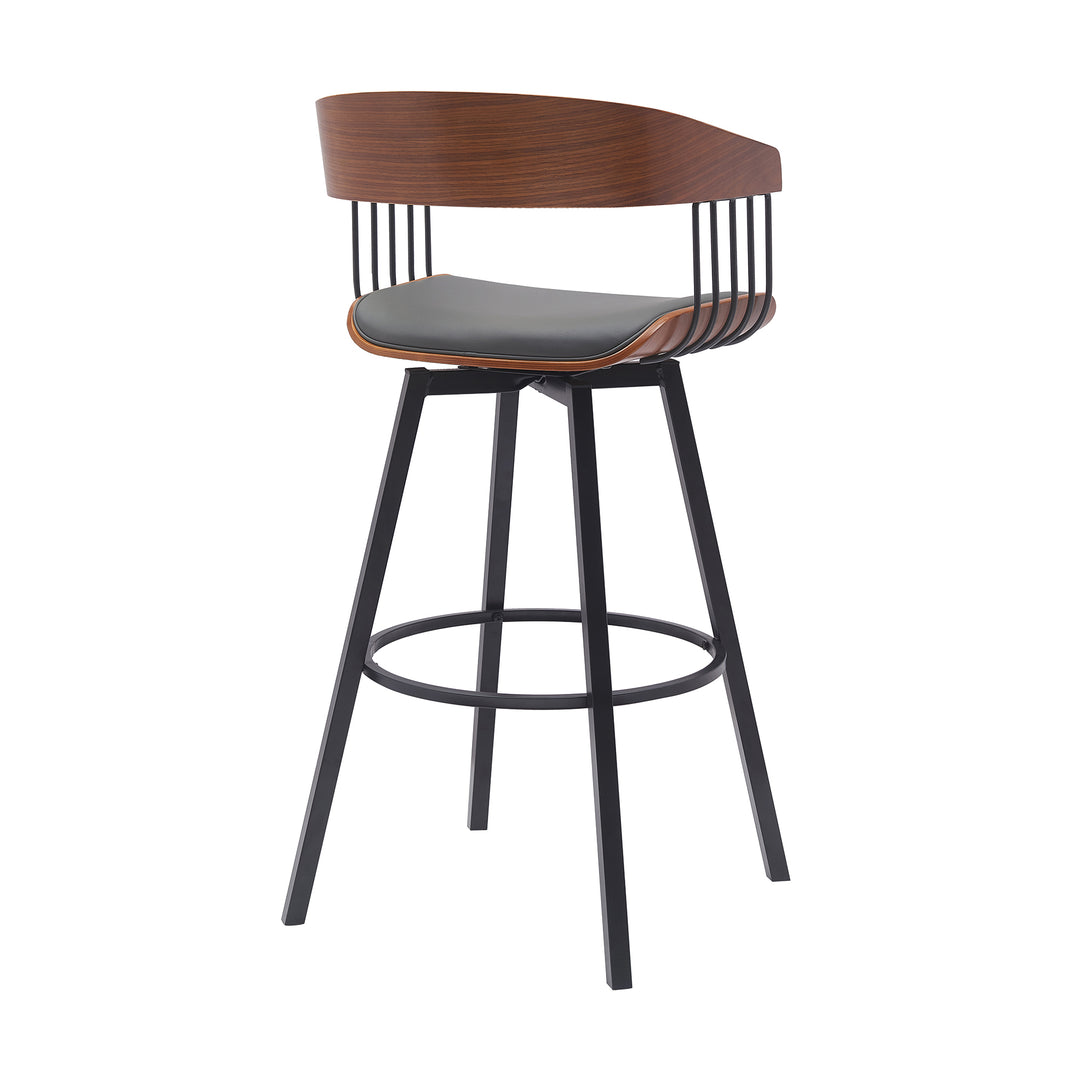 Armen Living Athena Upholstered Swivel Barstool