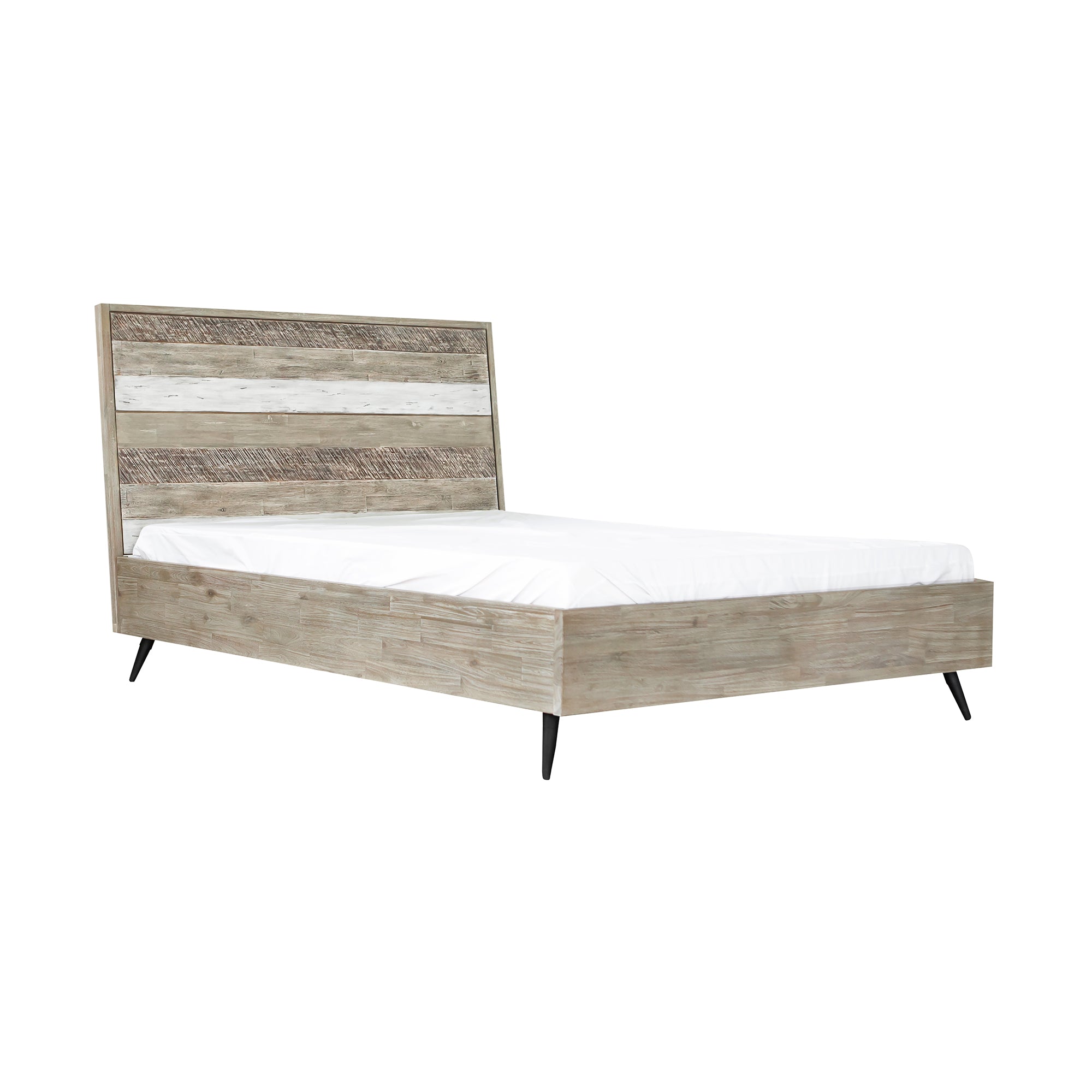 Bridges King Platform Bed in Two Tone Acacia Wood – Armen Living