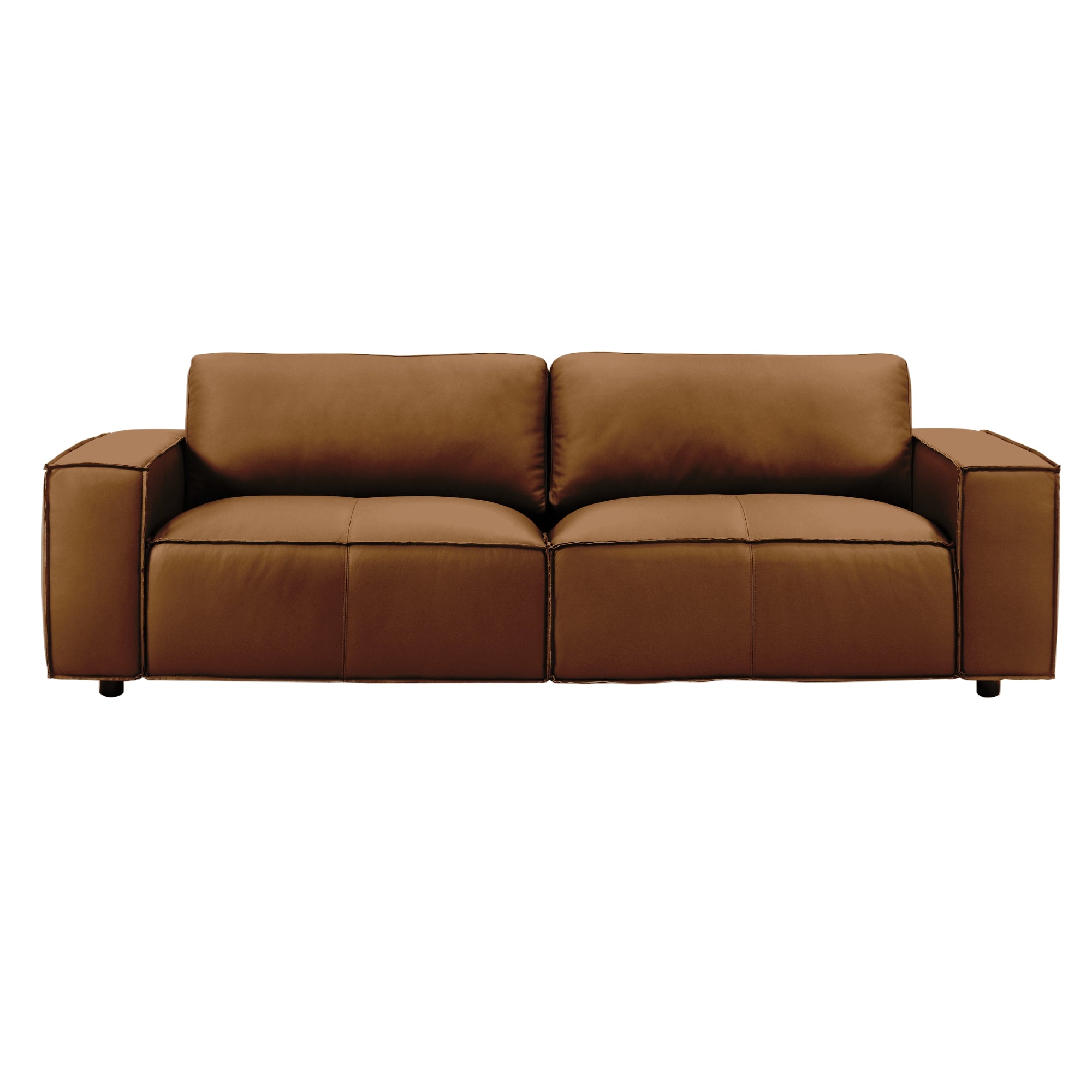 Clayton Leather Sofa With Track Arms