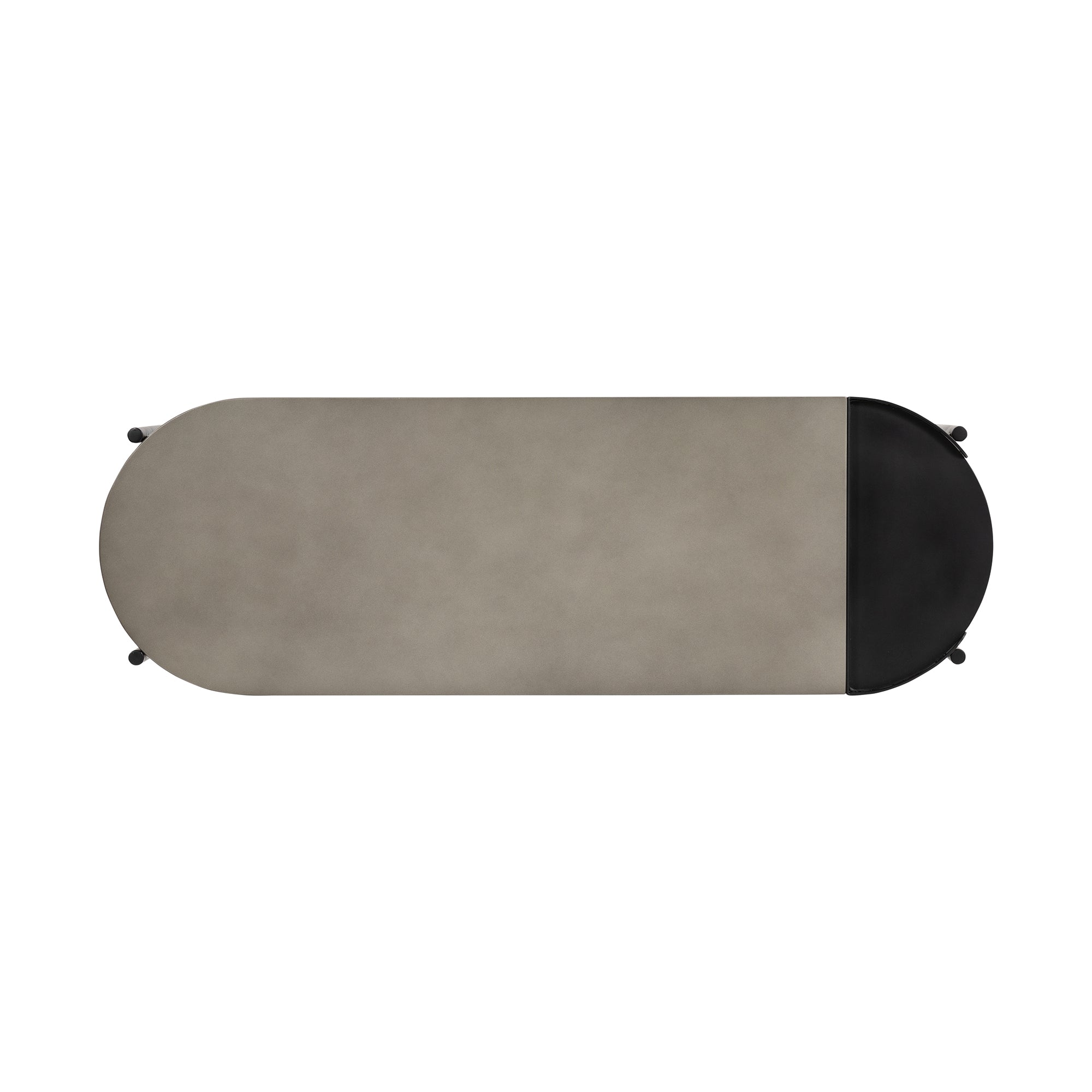 Armen Living Dua Concrete and Black Metal Console Table - Thumbnail 4