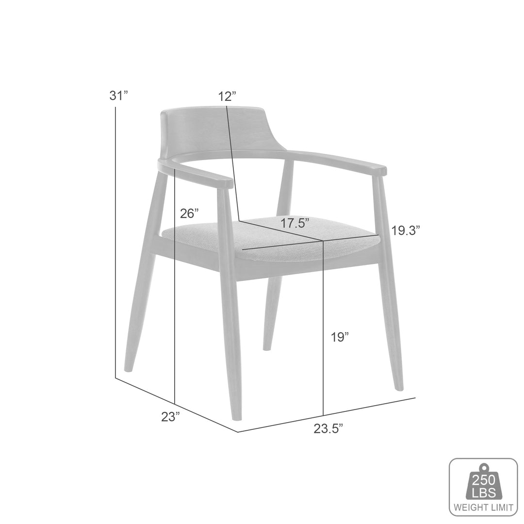 Emorie Mid-Century Modern Charcoal Upholstered Solid Wood Dining Chair in Walnut Finish 