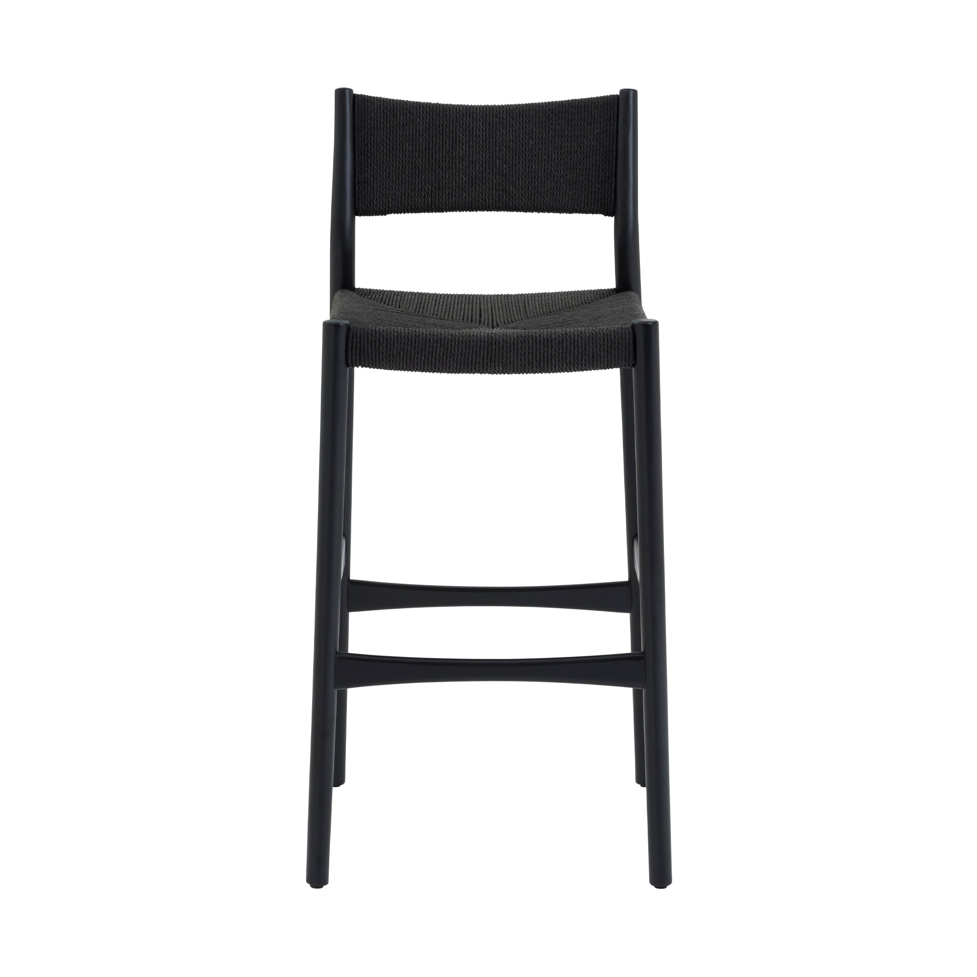 Armen Living Erie Woven Paper Cord and Wood Bar Stool