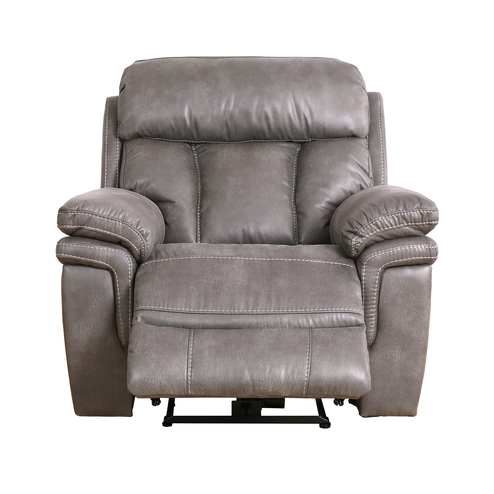 Armen Living Estelle Power Recliner Chair in Gunmetal Fabric - Thumbnail 5
