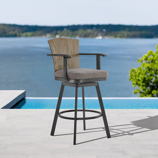 Hazel Swivel Outdoor Bar Stool